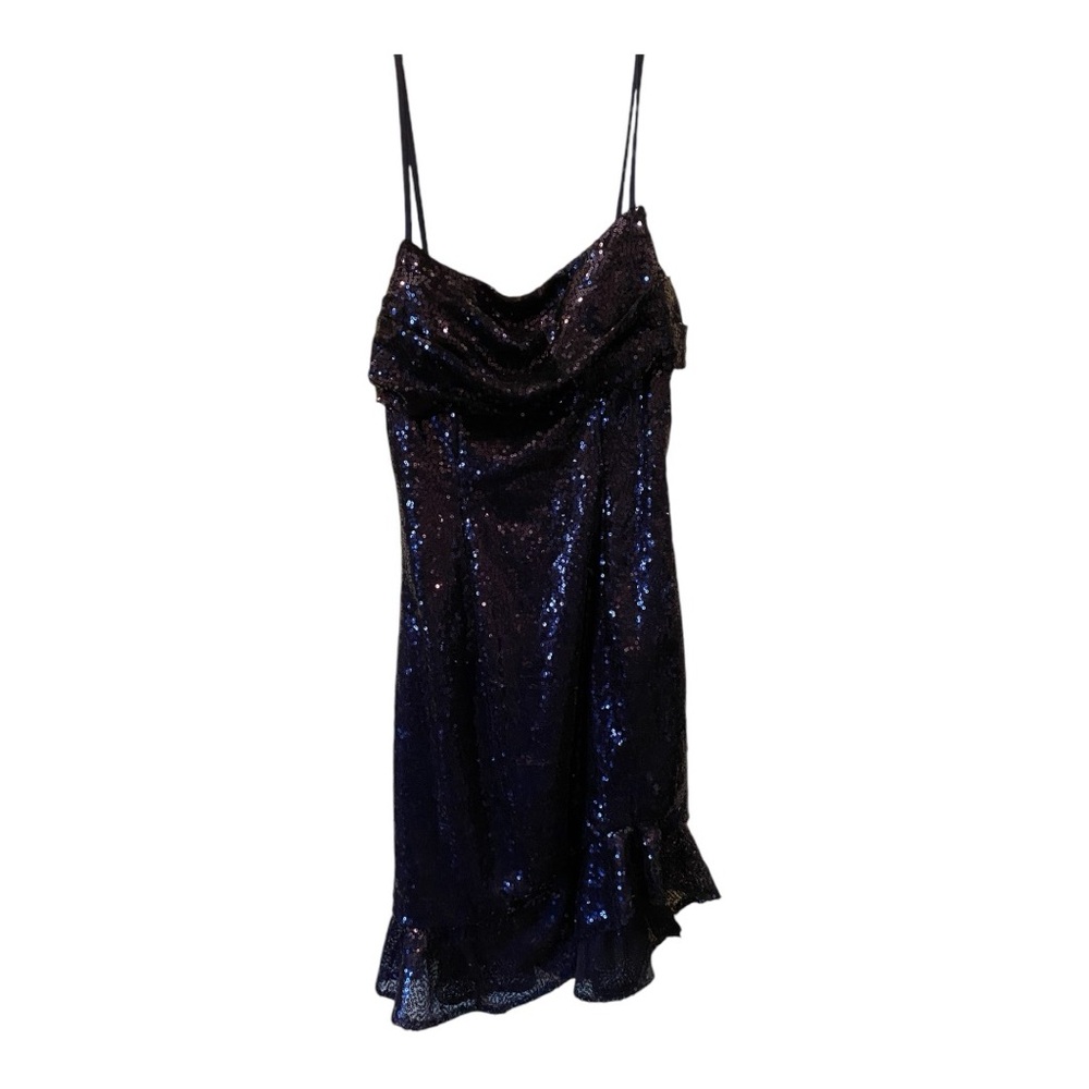 Sequined spaghetti strap asymmetrical special occasion dress 🔥🔥🔥 - Picture 2 of 9